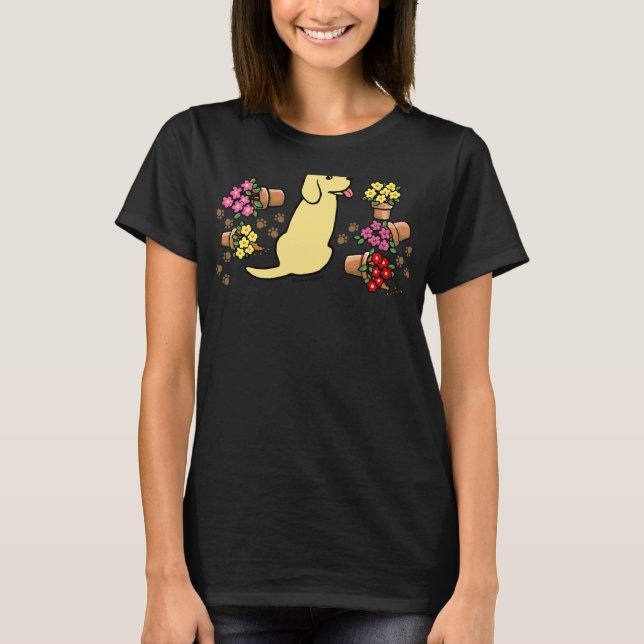 Gelbe Labrador-Blume T-Shirt (Vorderseite)