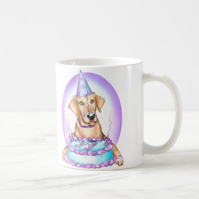 Gelbe Labrador Cake Face Birthday Kaffeetasse (Rechts)
