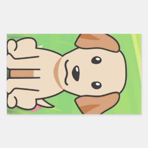 gelbe Labrador Cartoon Rechteckiger Aufkleber