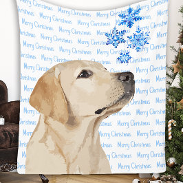 Gelbe Labrador Christmas Dog Labrador Fleecedecke