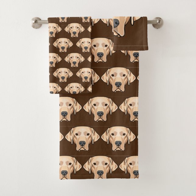 Gelbe Labrador Dog Design Badetuch Set (Insitu)
