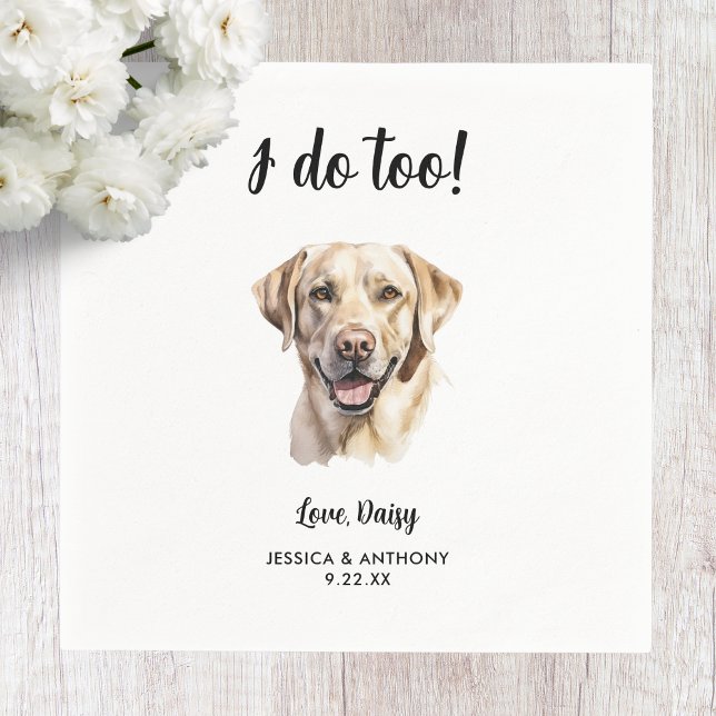 Gelbe Labrador Dog Wedding Serviette (Von Creator hochgeladen)