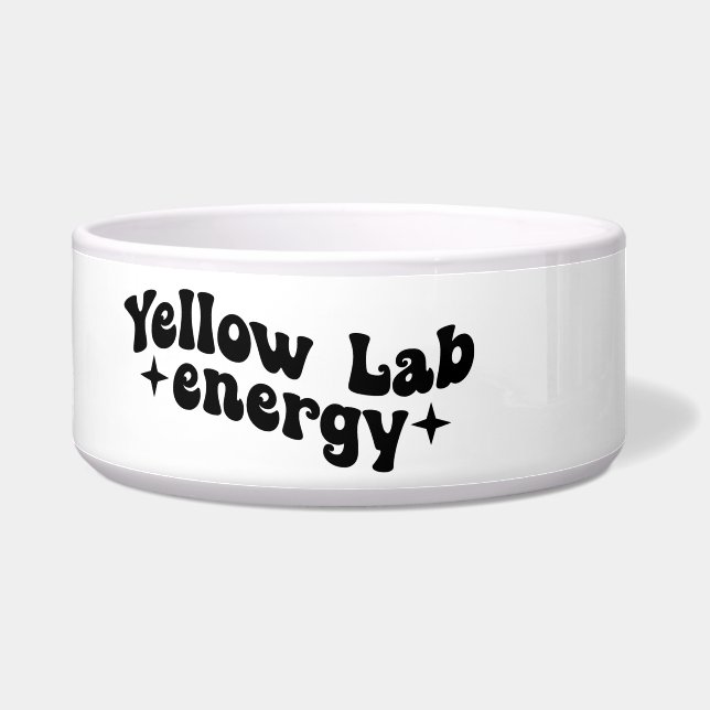 Gelbe Labrador Energy Keramik Dog Bowl Napf (Links)