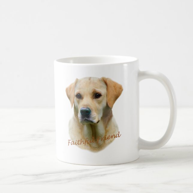 Gelbe Labrador Faitheid Kaffeetasse (Rechts)