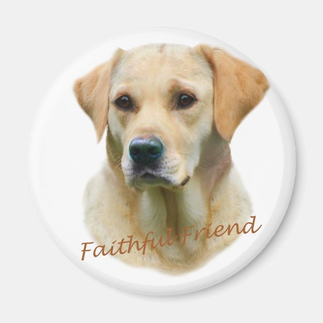 Gelbe Labrador Faithful Friend Magnet (Vorne)