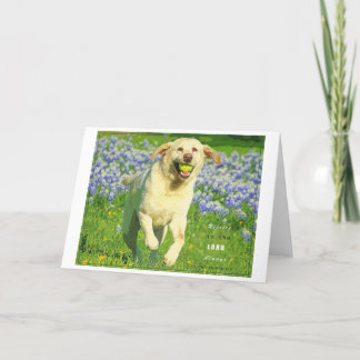 Gelbe Labrador Grußkarte mit Biverse Feiertagskarte