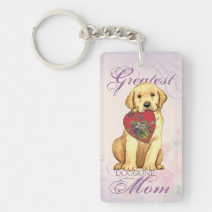 Gelbe Labrador Herzstück Mama Schlüsselanhänger