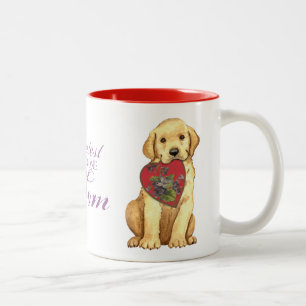 Gelbe Labrador Herzstück Mama Zweifarbige Tasse