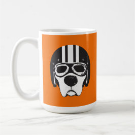 Gelbe Labrador Hund in Helmet & Goggles Biker Kaffeetasse