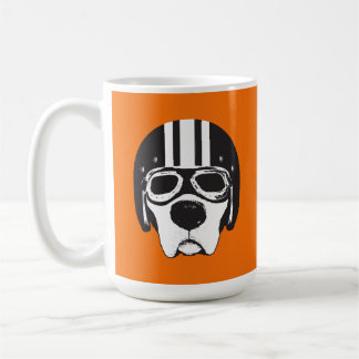 Gelbe Labrador Hund in Helmet & Goggles Biker Kaffeetasse