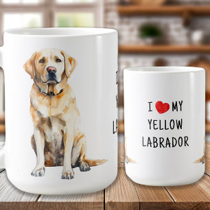 gelbe Labrador - Ich Liebe mein gelbes Labrador Kaffeetasse