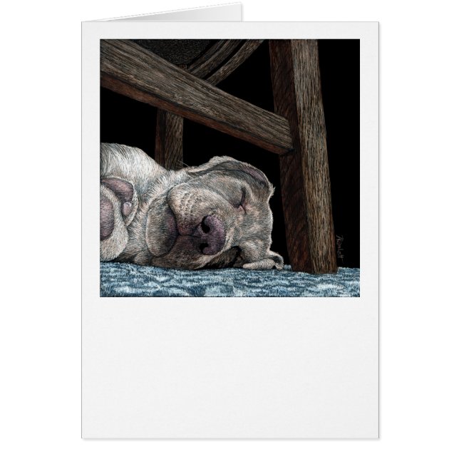 gelbe Labrador-Karte "Jeder Port für ein Nickerche (Vorne)