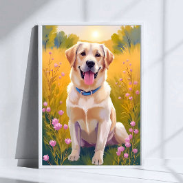 Gelbe Labrador Labrador Retriever Dog Pet Painting Poster