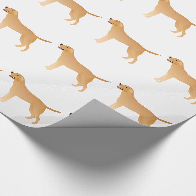 gelbe Labrador - Labrador Retriever Rasse Silhouet Geschenkpapier (Ecke)