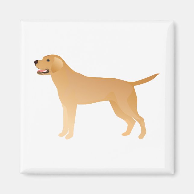 Gelbe Labrador - Labrador Retriever Rasse Silhouet Magnet (Vorne)