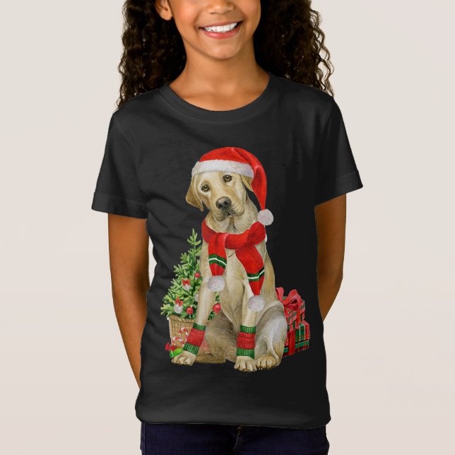 Gelbe Labrador Labrador Weihnachtsbaum Hund Lover  T-Shirt (Vorderseite)