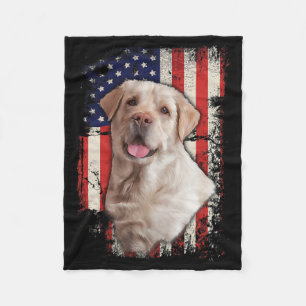 Gelbe Labrador-Labradore Patriotische Amerikanisch Fleecedecke