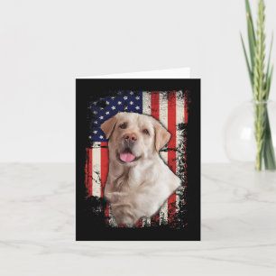 Gelbe Labrador-Labradore Patriotische Amerikanisch Karte
