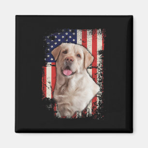 Gelbe Labrador-Labradore Patriotische Amerikanisch Magnet