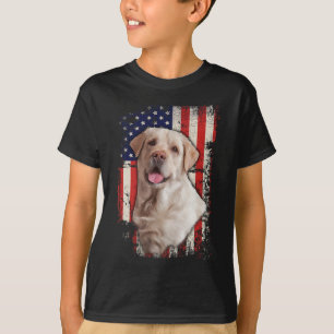 Gelbe Labrador-Labradore Patriotische Amerikanisch T-Shirt