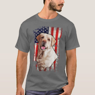 Gelbe Labrador-Labradore Patriotische Amerikanisch T-Shirt