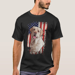 Gelbe Labrador-Labradore Patriotische Amerikanisch T-Shirt