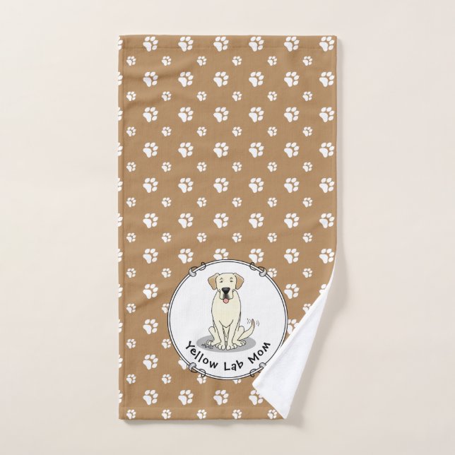 Gelbe Labrador Mama (Labrador Retriever Mama) Nied Badhandtuch Set (Handtuch)