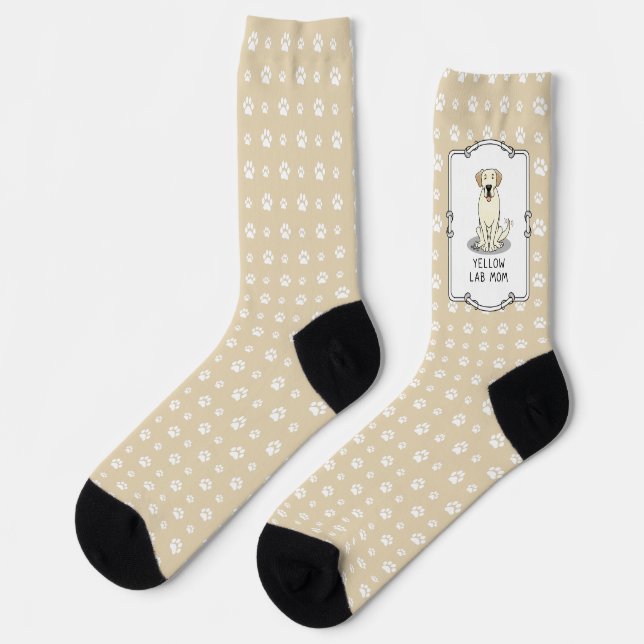 Gelbe Labrador Mama (Labrador Retriever Mama) Nied Socken (Linkes Detail)