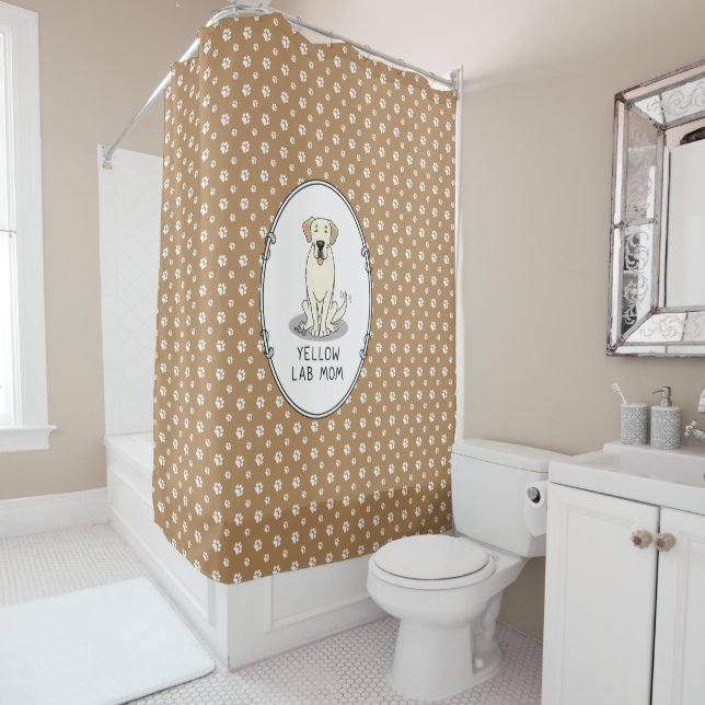 Gelbe Labrador Mama Labrador Retriever Mama Niedli Duschvorhang (Beispiel)