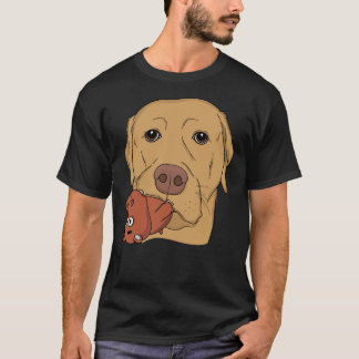 Gelbe Labrador mit Hippo-Spielzeug Angepasst T-Shirt