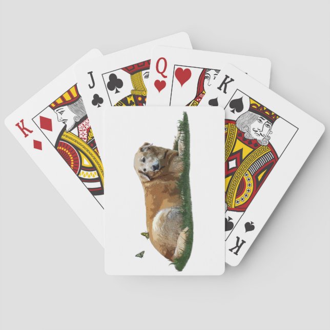 Gelbe Labrador Mixed Rasse Hunde Playing Cards Spielkarten (Rückseite)