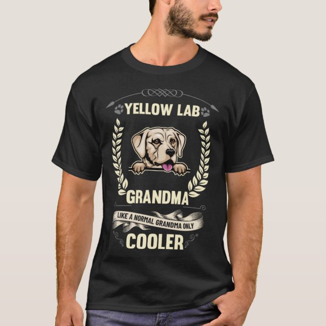 Gelbe Labrador Oma wie ein normales Oma nur Cool T-Shirt (Vorderseite)