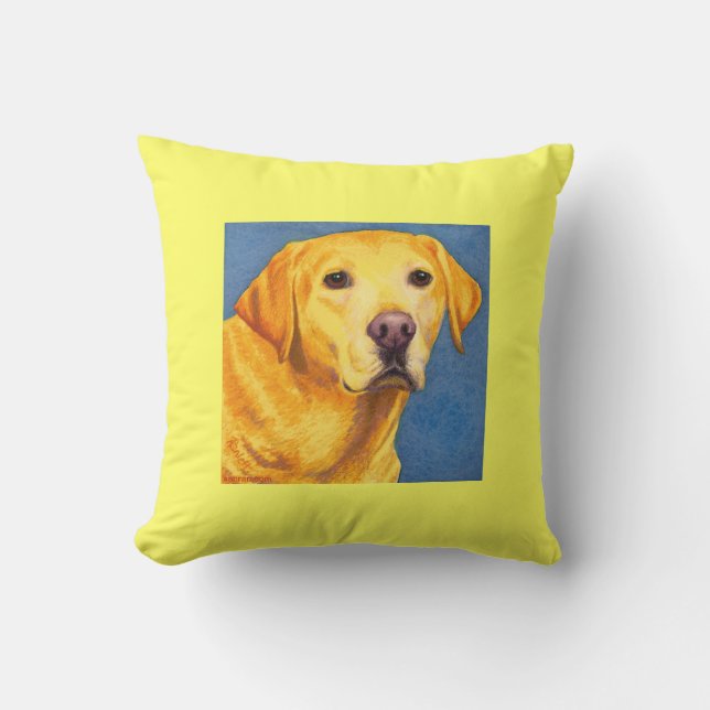 Gelbe Labrador Pillow - "Mixsy" Kissen (Vorderseite)