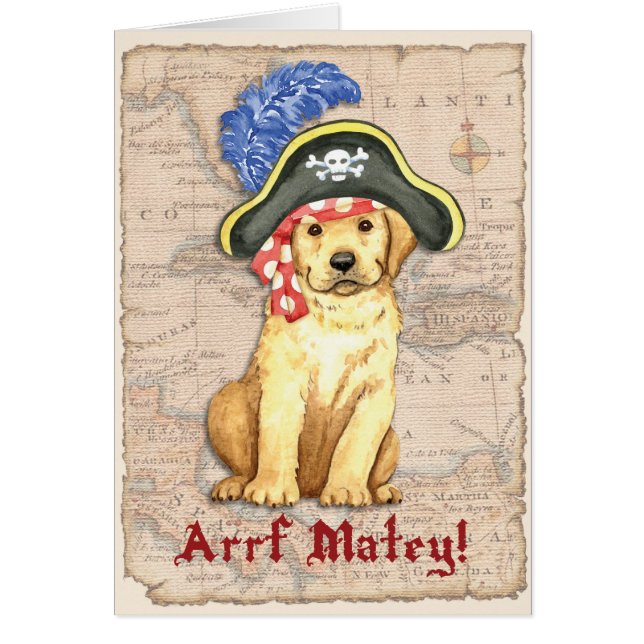 Gelbe Labrador Pirate Card (Vorne)