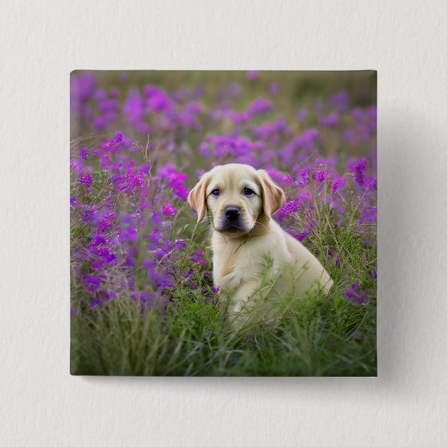 Gelbe Labrador Puppy Button (Vorderseite)