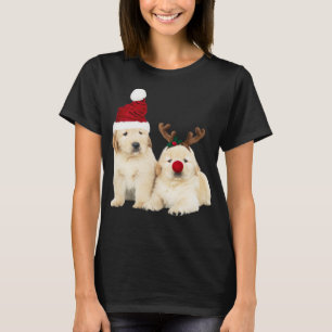 Gelbe Labrador Puppy Santa Image Funny Dog Weihnac T-Shirt