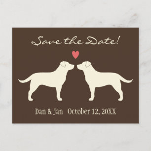 Gelbe Labrador-Retriever, die Save the Date Ankündigungspostkarte