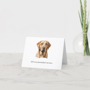 Gelbe Labrador Retriever gefaltete Notenkarte Dankeskarte
