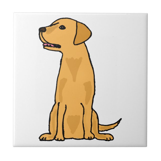Gelbe Labrador retriever-Hündchen-Kunst Fliese (Vorderseite)