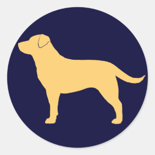 Gelbe Labrador-Retriever-HundeSilhouette Runder Aufkleber