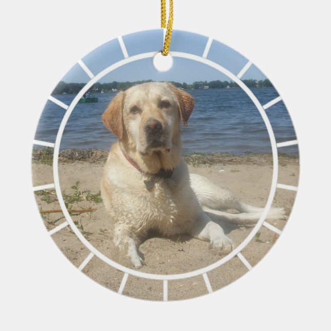 Gelbe Labrador retriever-Verzierung Keramikornament (Vorne)