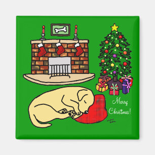 Gelbe Labrador retriever-Weihnachtsmagneten Magnet