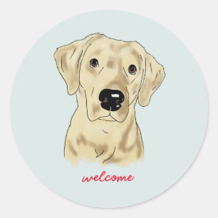 Gelbe Labrador Runder Aufkleber