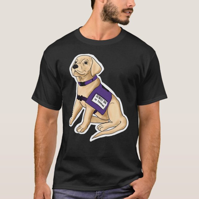 Gelbe Labrador Service Pup T-Shirt (Vorderseite)