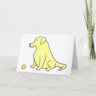 Gelbe Labrador "Sit. Bleibe. Haben Sie einen Ball. Karte