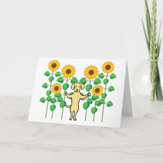 Gelbe Labrador Sonnenblumen Danke
