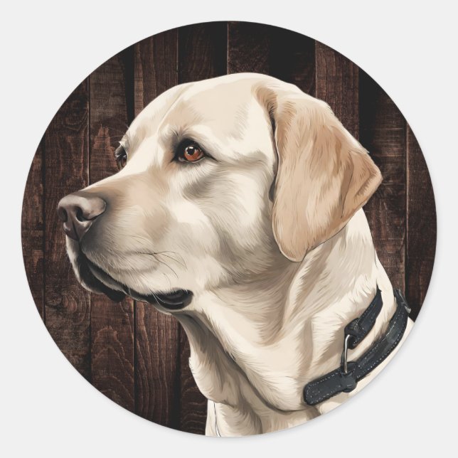 Gelbe Labrador Stickers (Vorderseite)