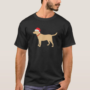 Gelbe Labrador Sweatshirt Weihnachtsmannmütze Nied T-Shirt
