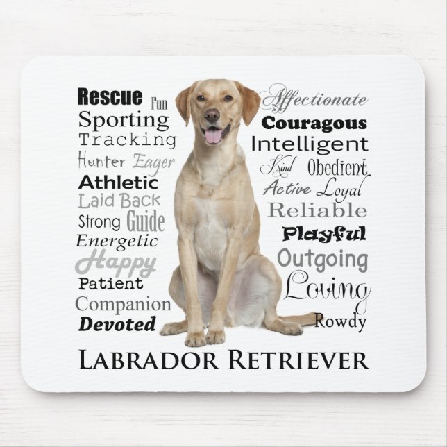 Gelbe Labrador Traits Mousepad (Vorne)