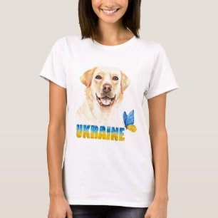 Gelbe Labrador und Schmetterling in der Ukraine T-Shirt